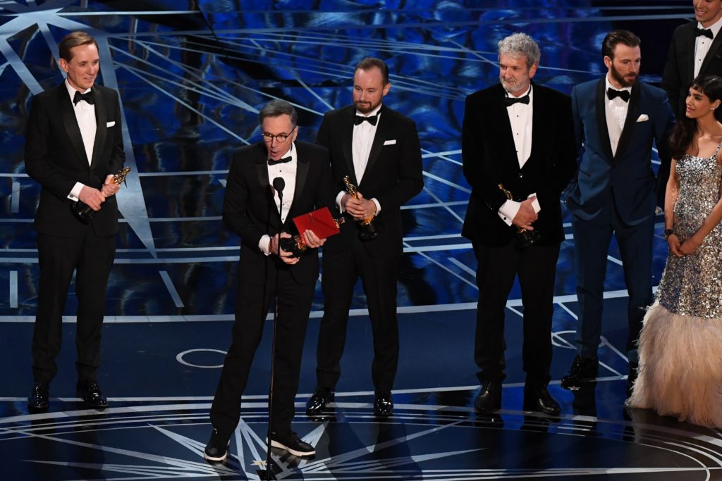 Hacksaw Ridge ได้รับรางวัล ผสมเสียงยอดเยี่ยม (AFP PHOTO / Mark RALSTON)