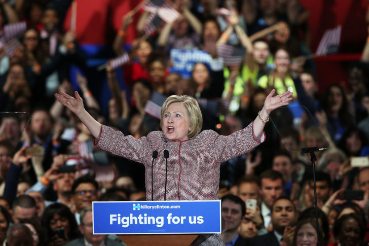 Hillary Clinton Holds New York Primary Night Gathering In Manhattan