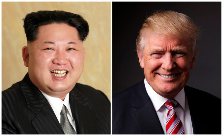 A combination photo of North Korean leader Kim Jong Un and Republican U.S. presidential candidate Donald Trump