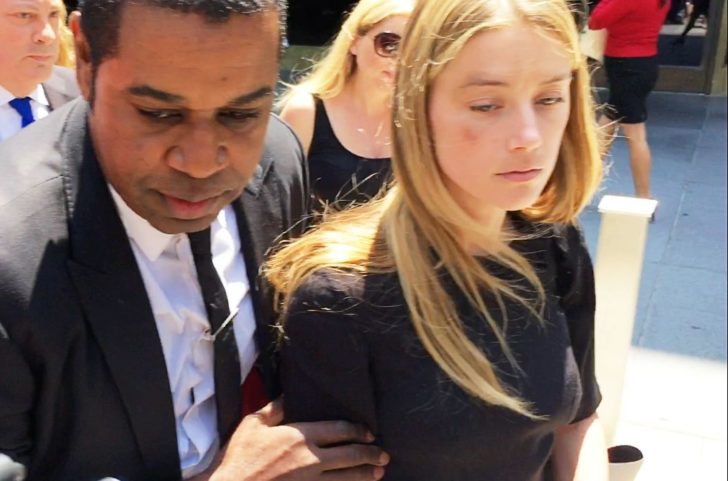 Actress Amber Heard leaves the Superior Court of Los Angeles in Los Angeles