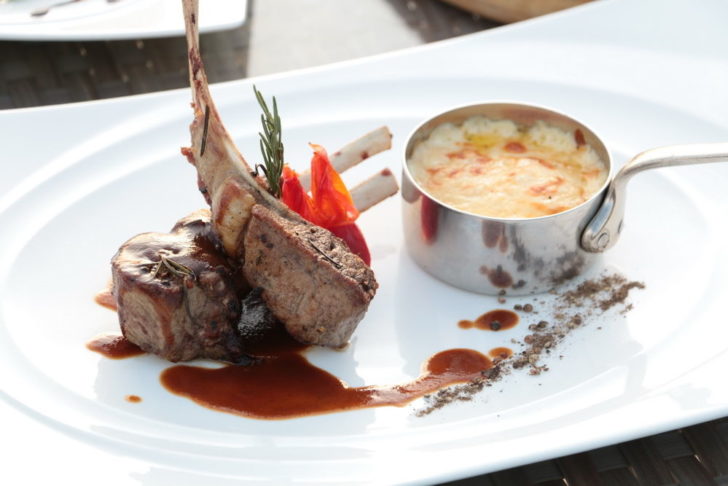 Australian lamb chop,roasted Celeriac & Potato cream gratin