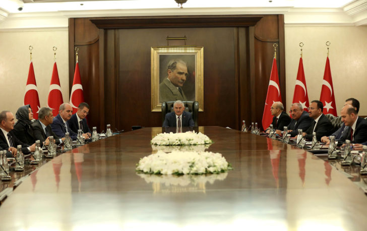 Turkish Prime Minister Yildirim chairs a cabinet meeting in Ankara