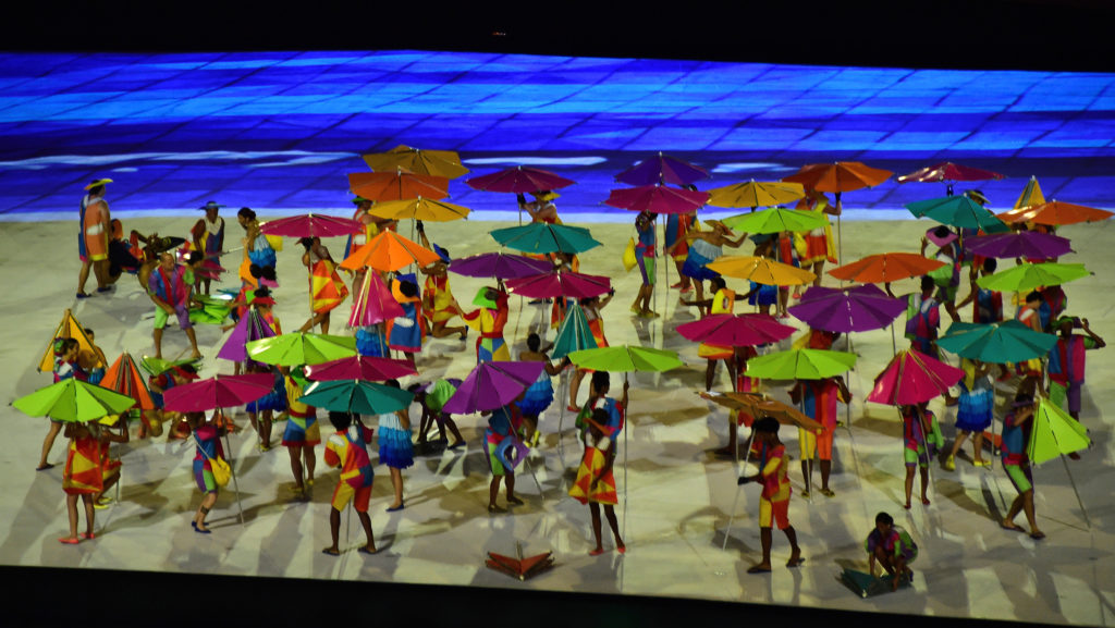 View of the opening ceremony of the Paralympic Games at Maracana Stadium in Rio de Janeiro, Brazil, on September 7, 2016. / AFP PHOTO / TASSO MARCELO