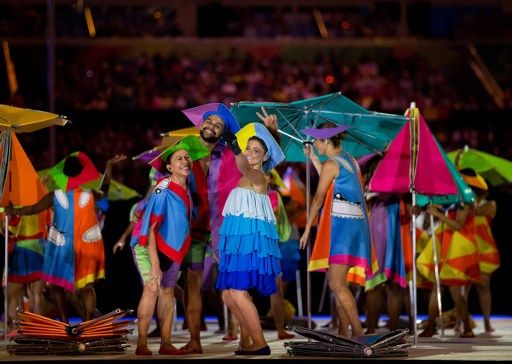 Performers in one of the early scenes of the Opening Ceremony of the Rio 2016 Paralympic Games at the Maracana Stadium in Rio de Janeiro, Brazil, on September 7, 2016. Photo by Al Tielemans/OIS/IOC via AFP. RESTRICTED TO EDITORIAL USE. / AFP PHOTO / OIS/IOC / Al Tielemans for OIS/IOC