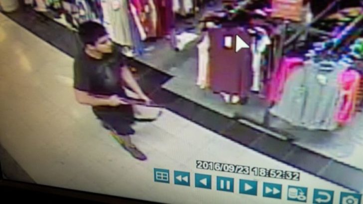 An image taken from security video of the gunman who opened fire in the Cascade Mall in Burlington