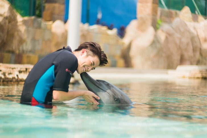 Alek with Dolphin