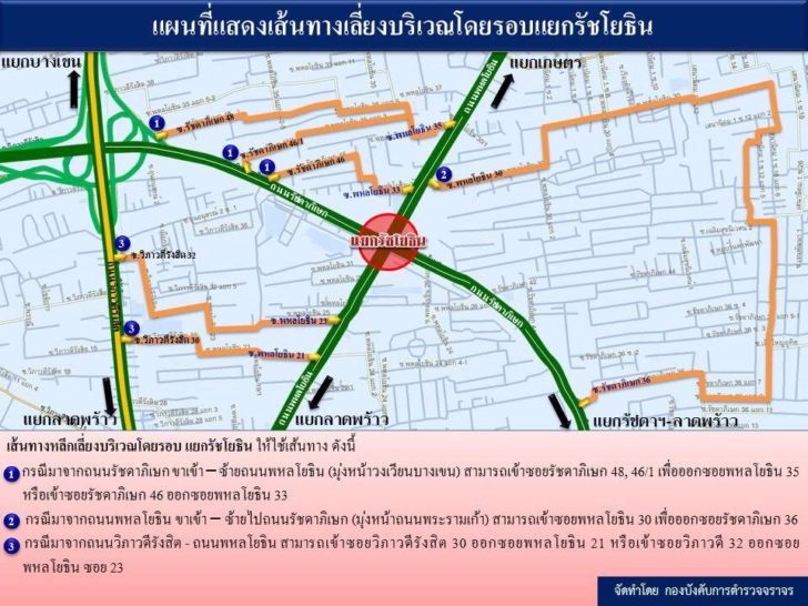 แนะทางเลี่ยงสะพานข้ามแยกรัชโยธิน
