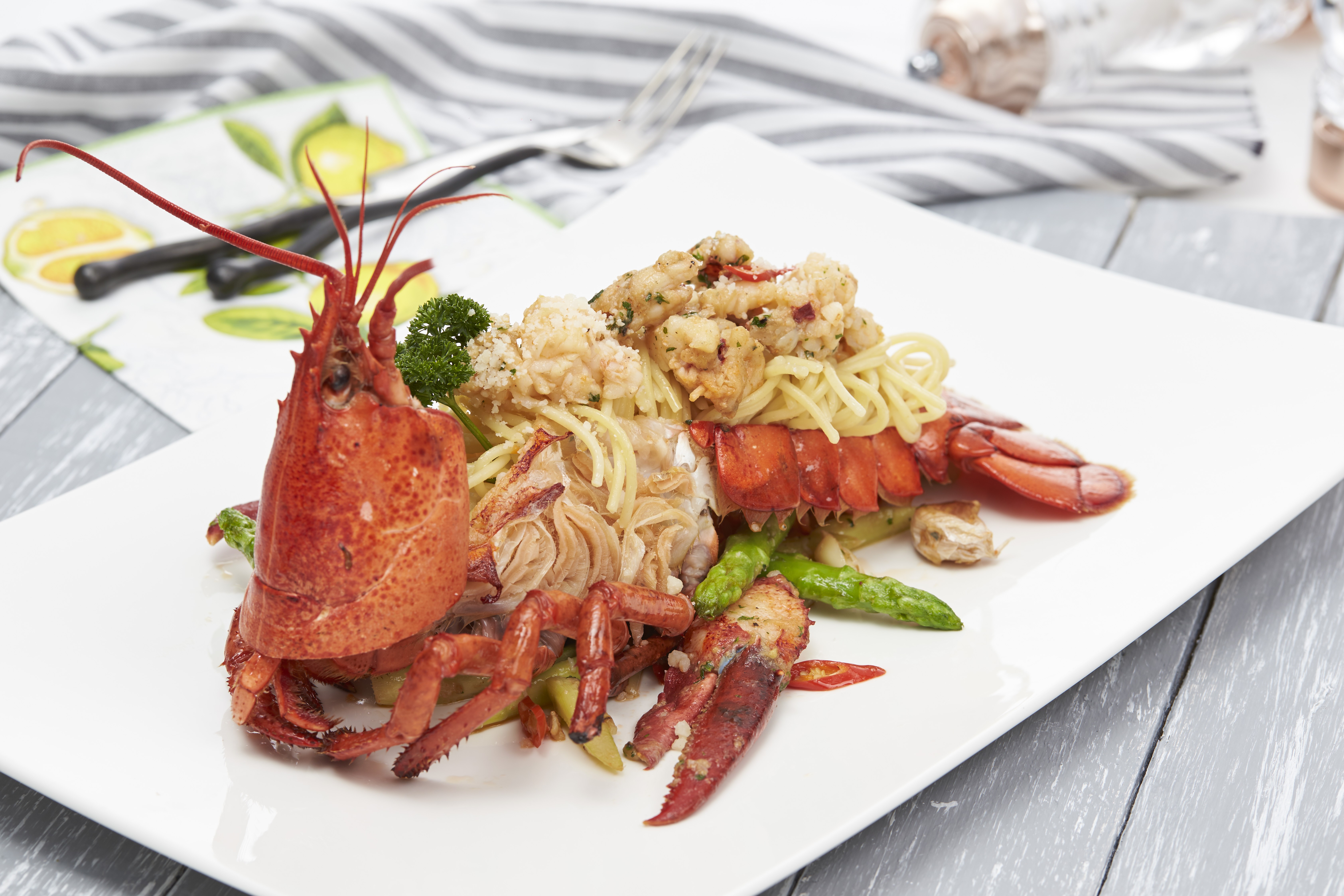 Lobster Spaghetti with Garlic and Chili