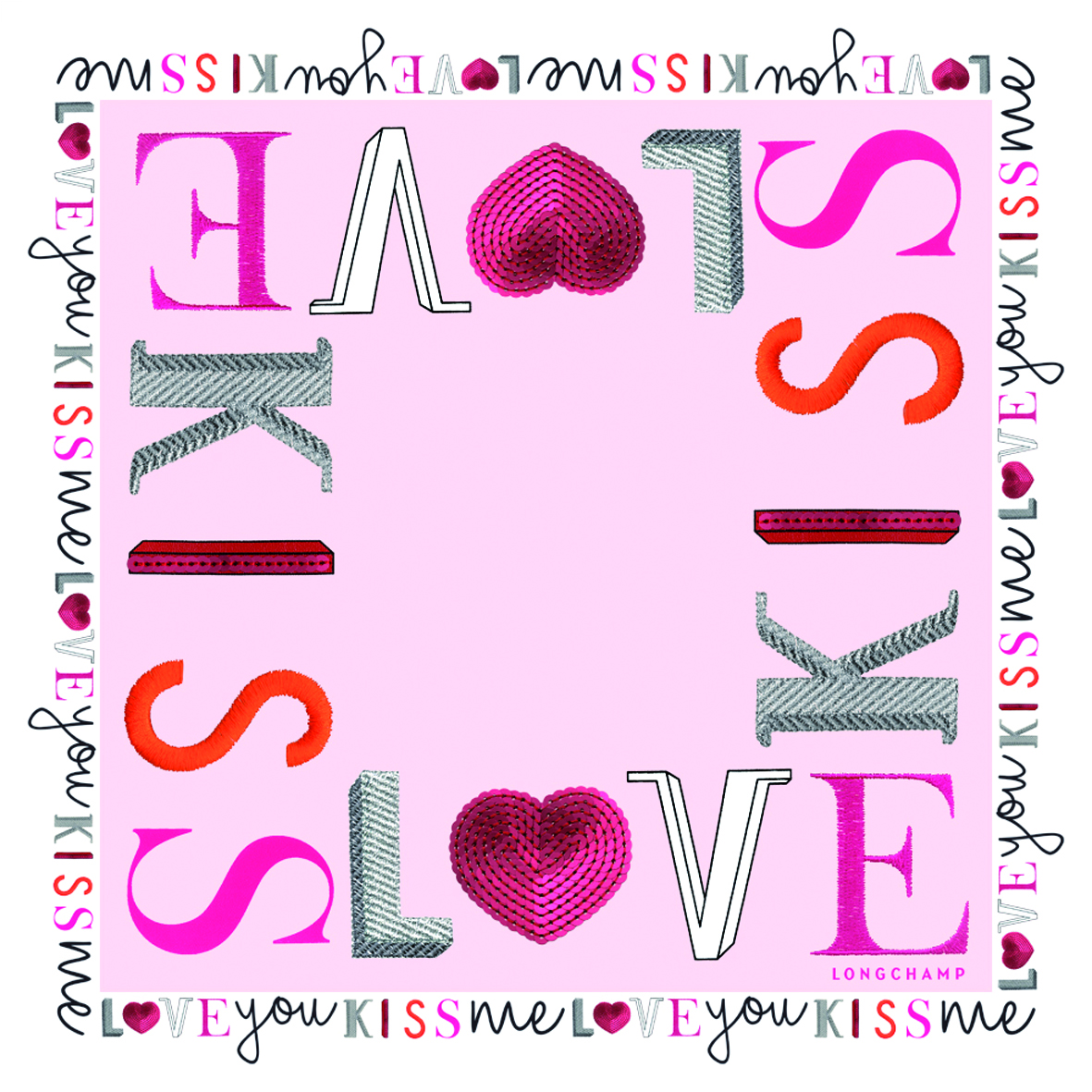 Kiss&Love Scarf (Pink)