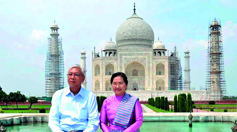 ด่อ ซุ ซุ ลวิน กับประธานาธิบดี ถิ่น จอ ถ่ายระหว่างไปเยือนอินเดียอย่างเป็นทางการ, สิงหาคม 2016