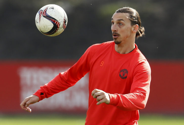 Manchester United's Zlatan Ibrahimovic during training