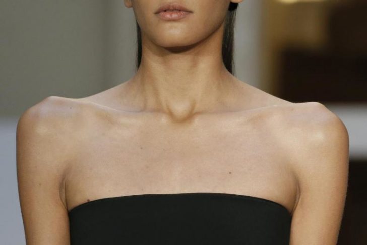 File picture of a model presenting a creation by French designer Lea Peckre as part of her Spring/Summer 2015 women's ready-to-wear collection during Paris Fashion Week