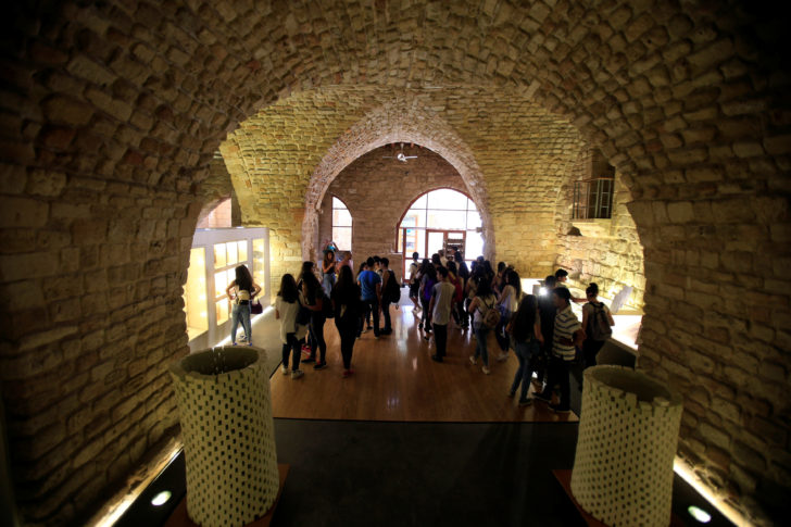 People tour the Soap museum in Sidon