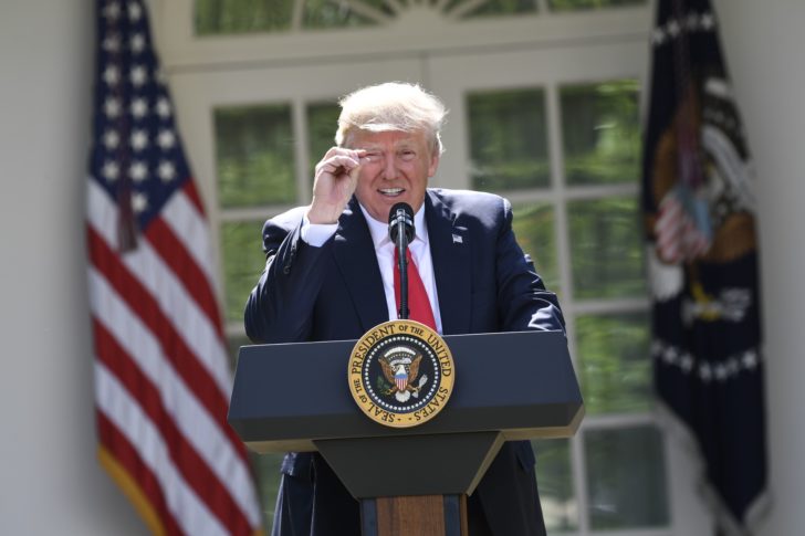 US President Donald Trump delivers a statement on the Paris Climate Agreement