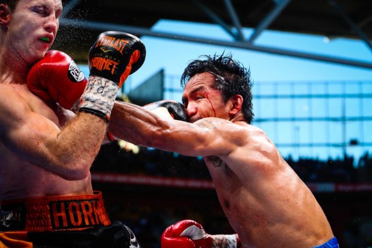 BOXING-AUS-PHI-PACQUIAO-HORN
