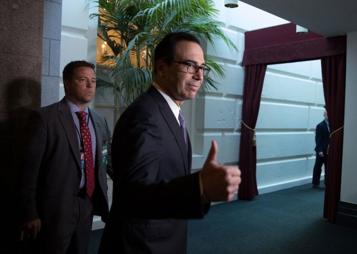 Mnuchin And Mulvaney Attend GOP Conference To Support Trump Harvey Aid Plan