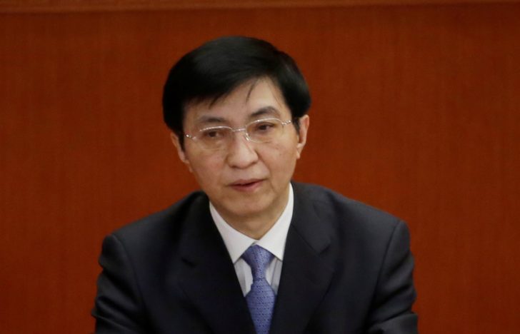 China's Politburo Committee member Wang Huning attends the opening session of the 19th National Congress of the Communist Party of China in Beijing