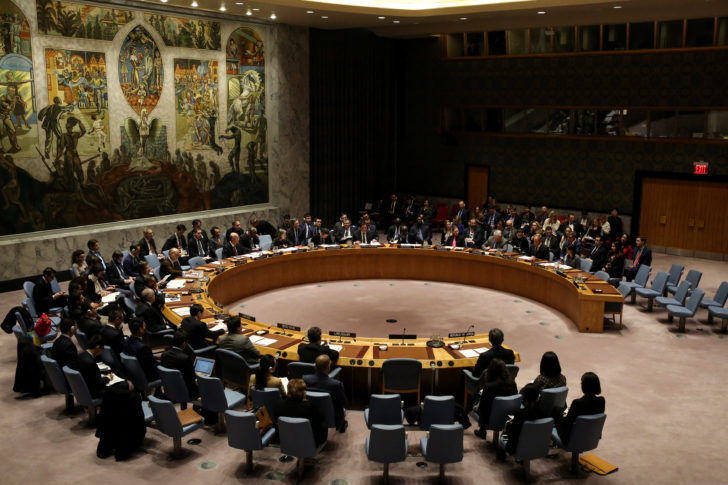 The United Nations Security Council meets to discuss imposing new sanctions on North Korea, in New York