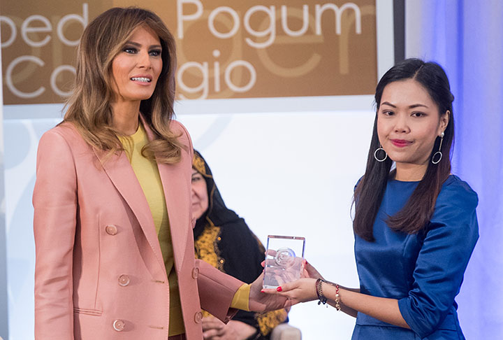 US First Lady Melania Trump attends the State Department International Women of Courage Awards