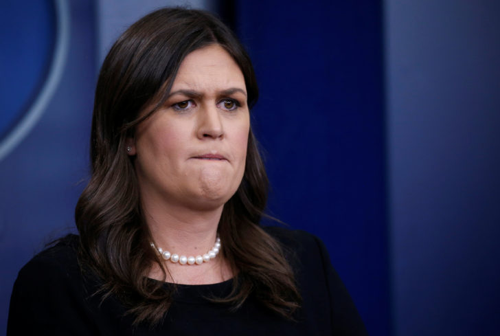 U.S. White House Press Secretary Sarah Huckabee Sanders holds the daily briefing at the White House in Washington, D.C.