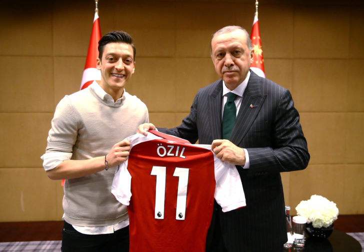Turkish President Erdogan meets with Arsenal's soccer player Ozil in London