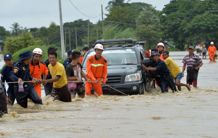MYANMAR-FLOOD-DAM-DISASTER