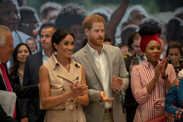 Britain's Prince Harry and Meghan, the Duchess of Sussex, visit the Nelson Mandela Centenary Exhibition at Southbank Centre's Queen Elizabeth Hall in London