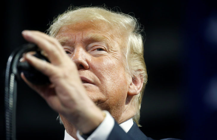 U.S. President Donald Trump speaks at a Make America Great Again rally at the Civic Center in Charleston, West Virginia, U.S.