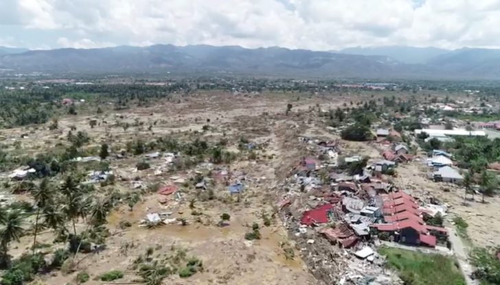 The damage after an earthquake is seen in Palu