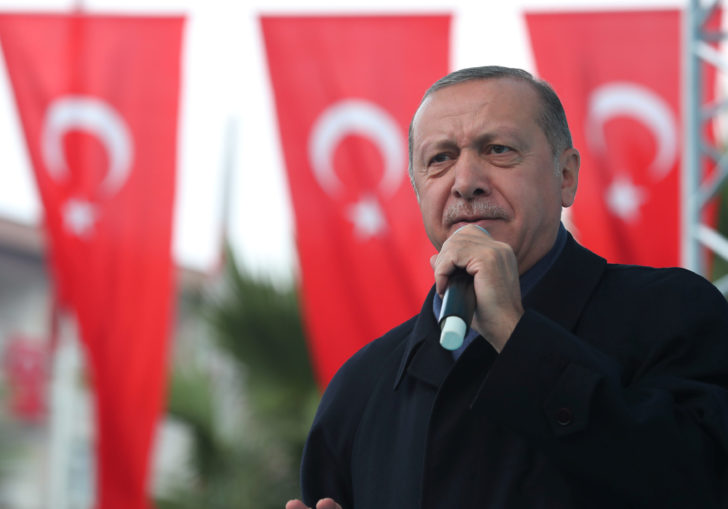 Turkish President Erdogan speaks during a ceremony in Istanbul