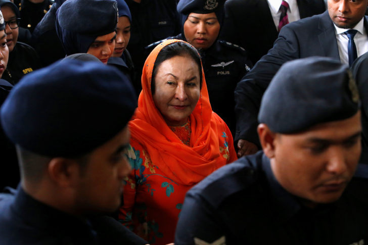 Rosmah Mansor, wife of Malaysia's former Prime Minister Najib Razak, arrives in court in Kuala Lumpur