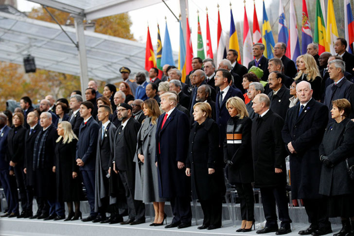 Heads of states and world leaders attend a commemoration ceremony for Armistice Day, 100 years after the end of the First World War at the Arc de Triomphe, in Paris