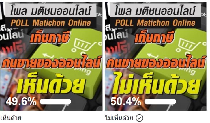 โพลภาษีแม่ค้าออนไลน์-ผลโหวต