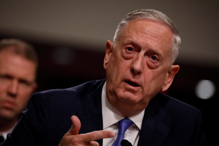 U.S. Secretary of Defense James Mattis testifies before a Senate Armed Services Committee hearing on the