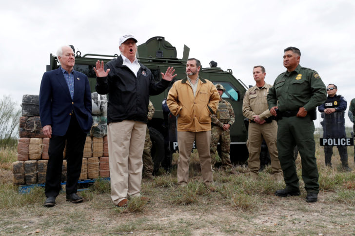 U.S. President Trump visits U.S.-Mexico border with border patrol agents in Mission, Texas