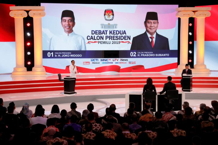 Indonesia's presidential candidate Joko Widodo speaks during a debate with his opponent Prabowo Subianto in Jakarta