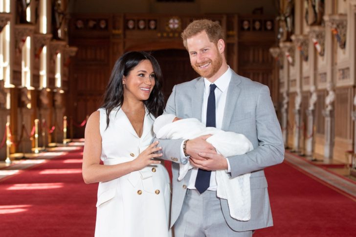 Britain's Prince Harry and Meghan, Duchess of Sussex are seen with their baby son at Windsor Castle
