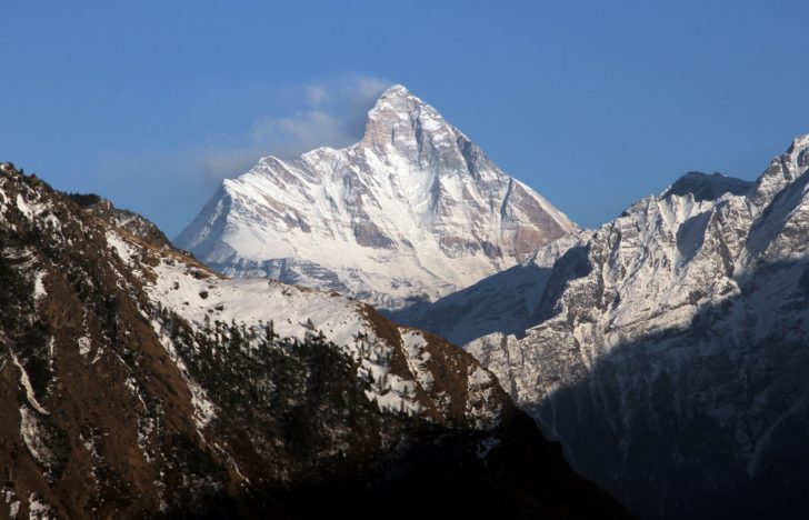 FILE PHOTO: Snow-covered Nanda Devi mountain is seen from Auli town