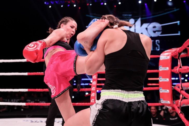 Jorina-Baars-kicking-Anke-Van-Gestel-at-Bellator-KB-7