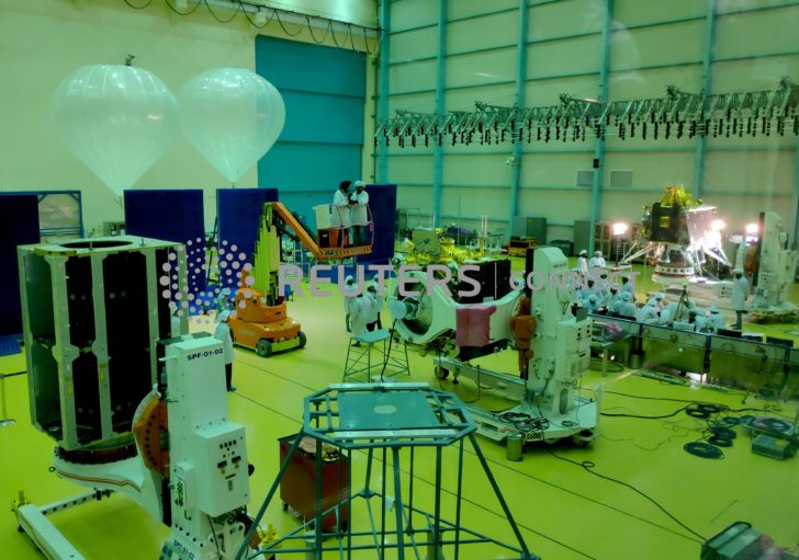 Indian Space Research Organization (ISRO) scientists work on various modules of lunar mission Chandrayaan-2 at ISRO Satellite Integration and Test Establishment (ISITE) in Bengaluru