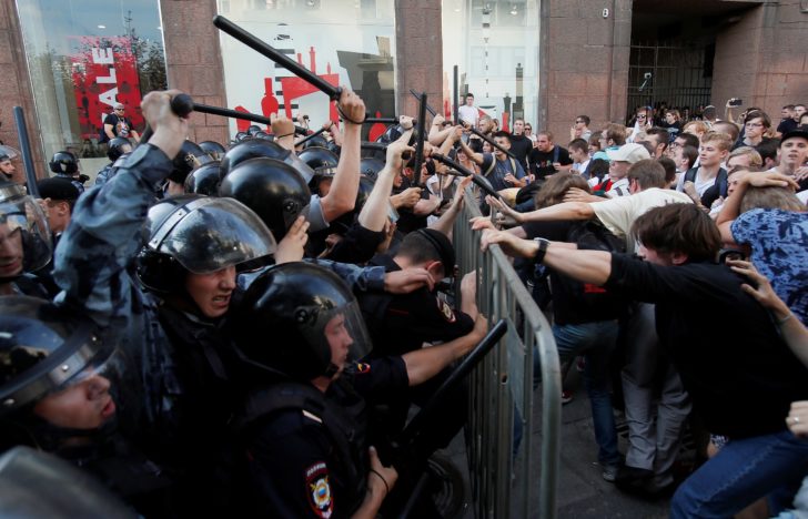 Rally calling for opposition candidates to be registered for elections to Moscow City Duma in Moscow