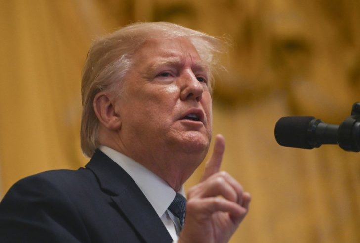 US President Donald Trump speaks at the Young Black Leadership Summit 2019