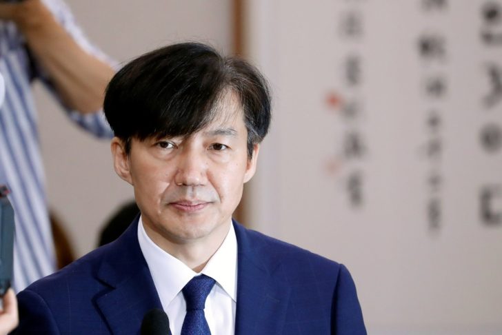 FILE PHOTO: Justice Minister nominee Cho Kuk attends a hearing at the national assembly in Seoul