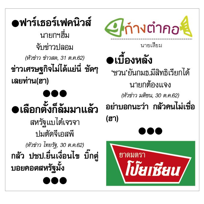 ก้างตำคอ วันที่ 1 พฤศจิกายน 2562 : โดย นายเสียม