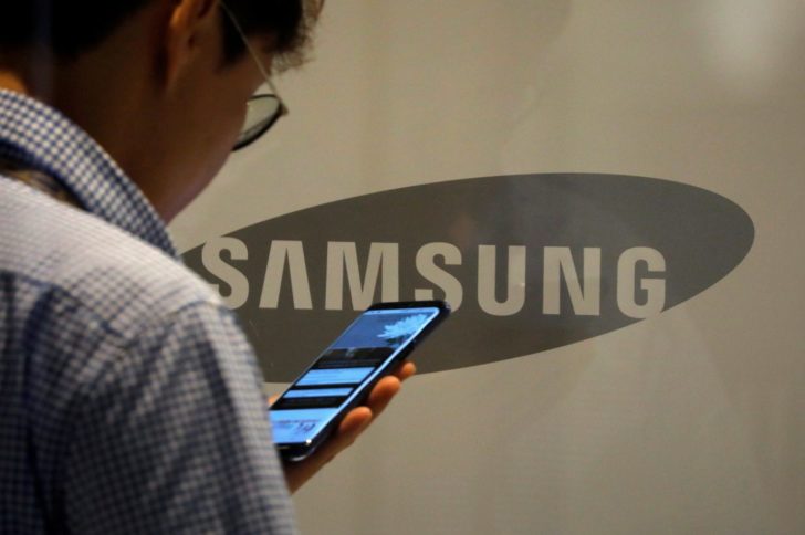 FILE PHOTO: The logo of Samsung Electronics is seen at its office building in Seoul
