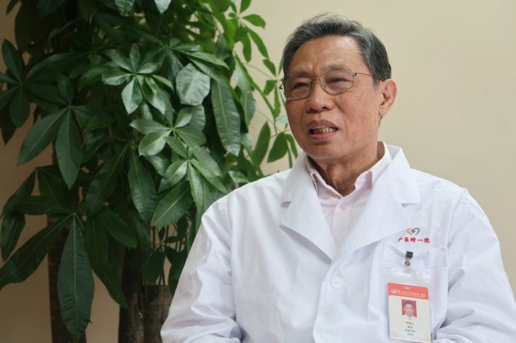 Zhong Nanshan, head of the National Health Commission's team investigating the novel coronavirus outbreak, attends an interview with Reuters in Guangzhou