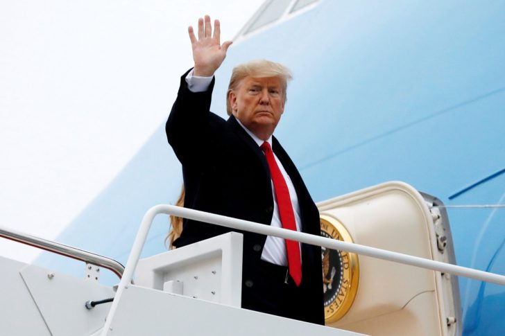 President Donald Trump and Melania Trump depart to Florida