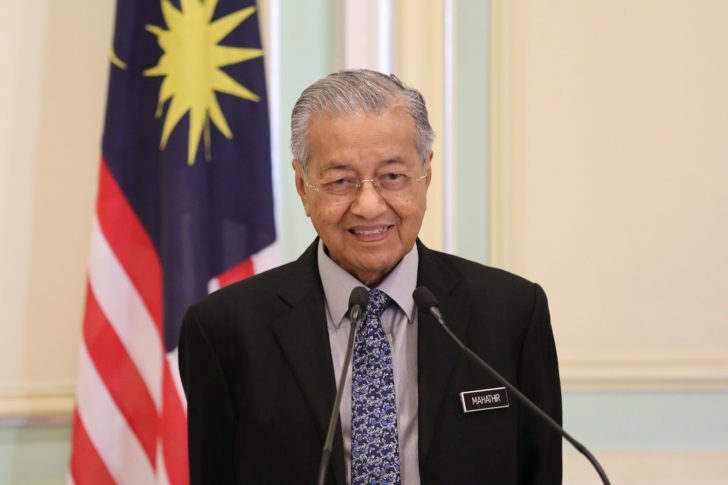 Malaysia's Prime Minister Mahathir Mohamad speaks during a joint news conference with Pakistan's Prime Minister Imran Khan (not pictured) in Putrajaya