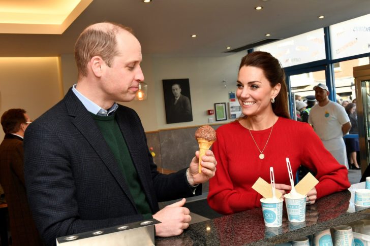 Prince William, Duke of Cambridge and Catherine, Duchess of Cambridge visit Joe’s Ice Cream Parlour in the Mumbles Swansea REUTERS