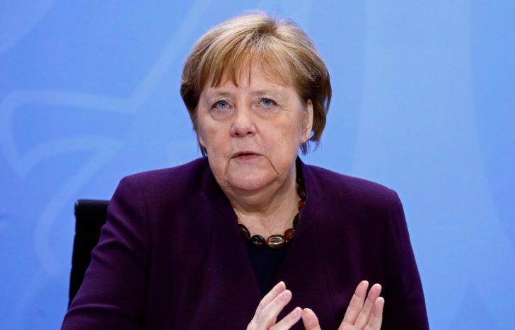 German Chancellor Merkel attends a news conference in Berlin